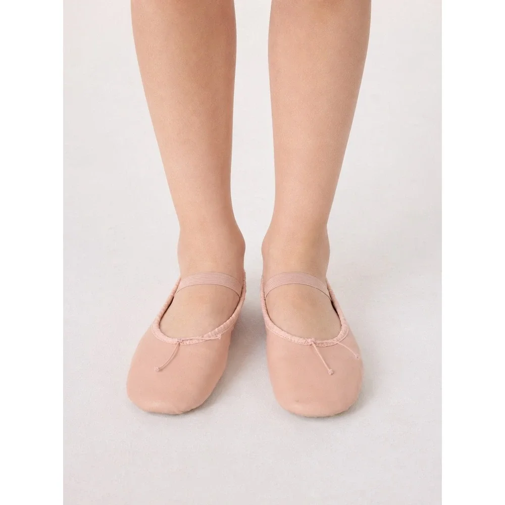 ABT American Ballet Theatre Kids Pink Leather Full Sole Ballet Slippers Size 4